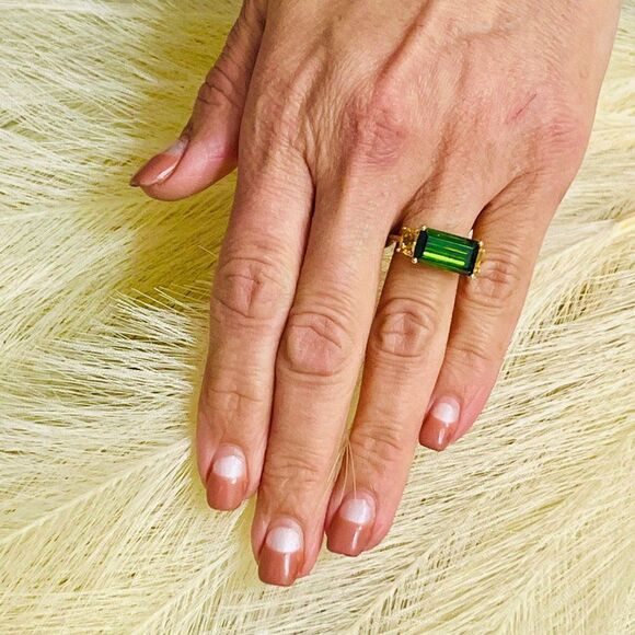 Natural Tourmaline Diamond Ring Size 7 14 Gold 7.03 TCW Certified $6,490 219226 - Picture 6 of 9